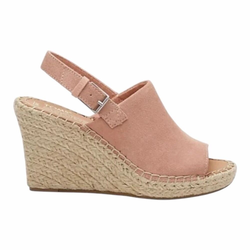 TOMS Women’s Bloom Suede Monica Espadrille Wedge Sandals Size 10